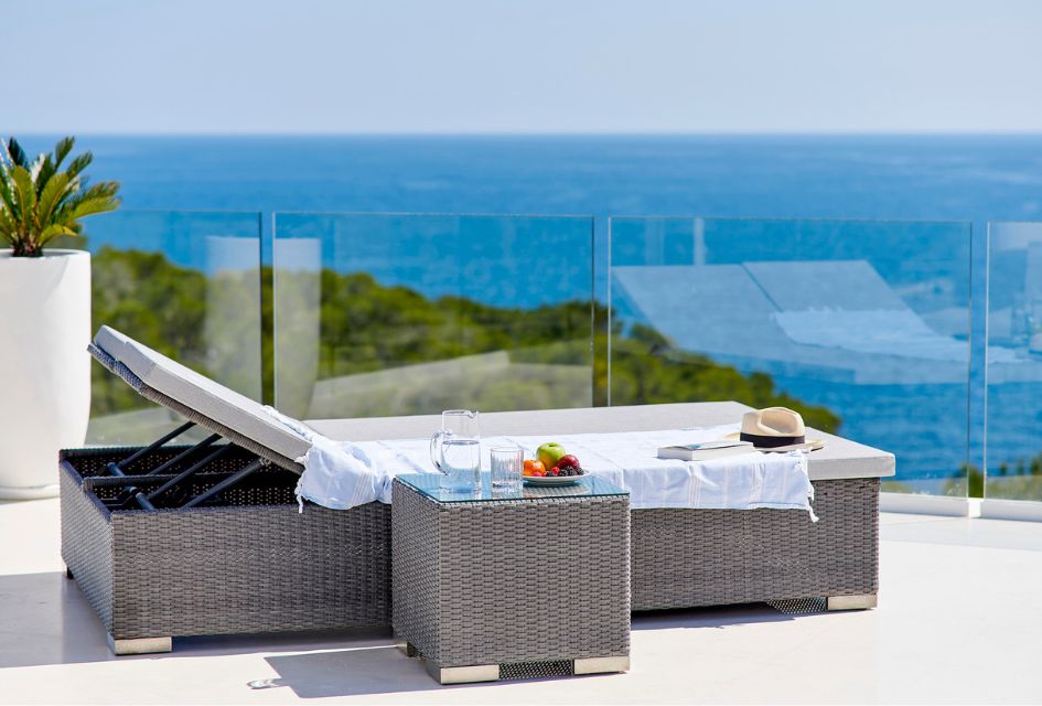 Seaview of the Mediterranean Sea from the pool terrace of Villa La Costa in Ibiza.