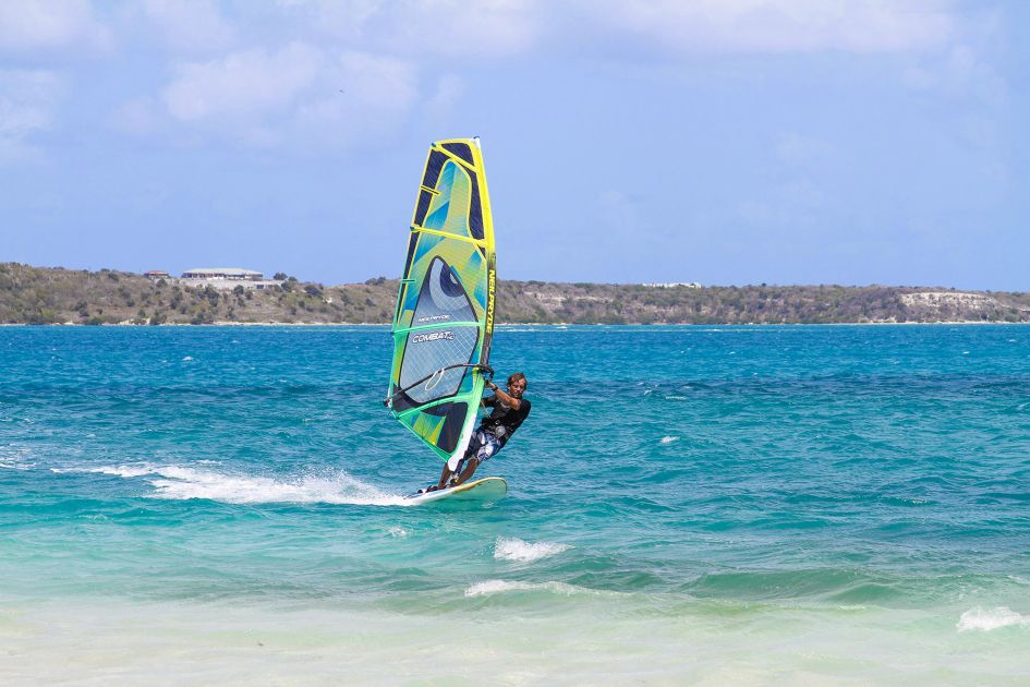 Caribbean Christmas vacations are among the best times of year for watersports such as windsurfing in the Caribbean, due to stronger Christmas trade winds.