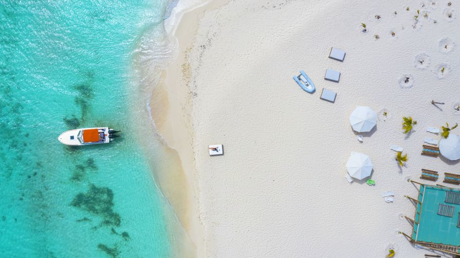 Discover the best beaches on your Caribbean Christmas vacations, like Sandy Ground, a small offshore cay of Anguilla.