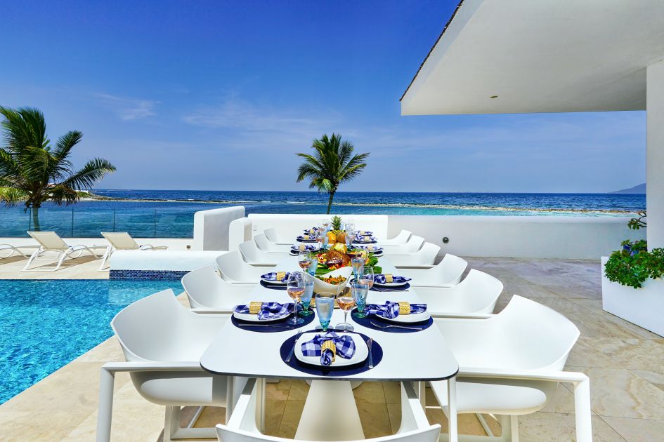 Villa Le Bleu in Anguilla, one of two luxury villas next door to each other for a delightful Caribbean vacation at Christmas.