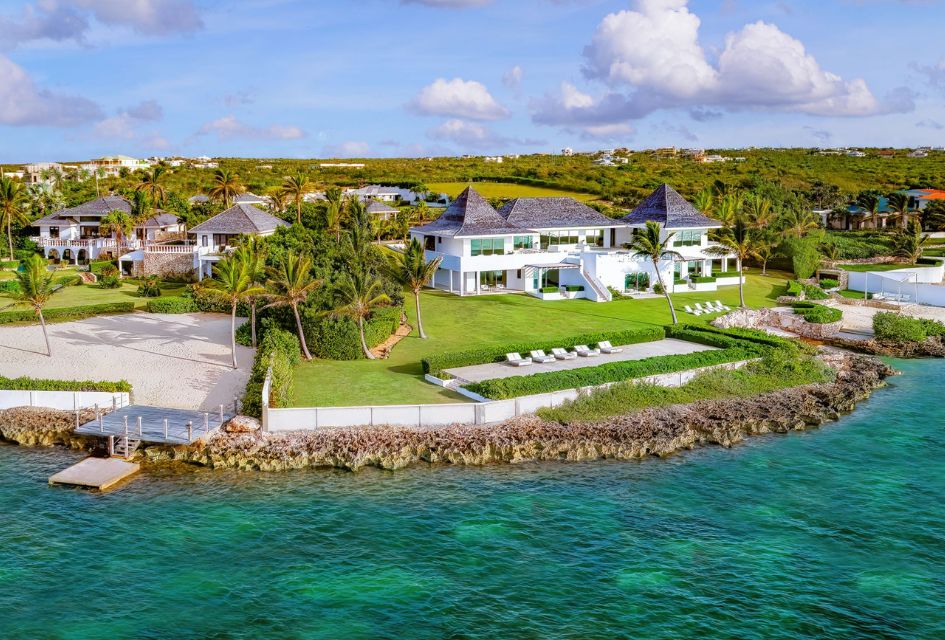 Landscape view of Villa Le Bleu and Villa Indigo, two large private villas by the beach in Anguilla